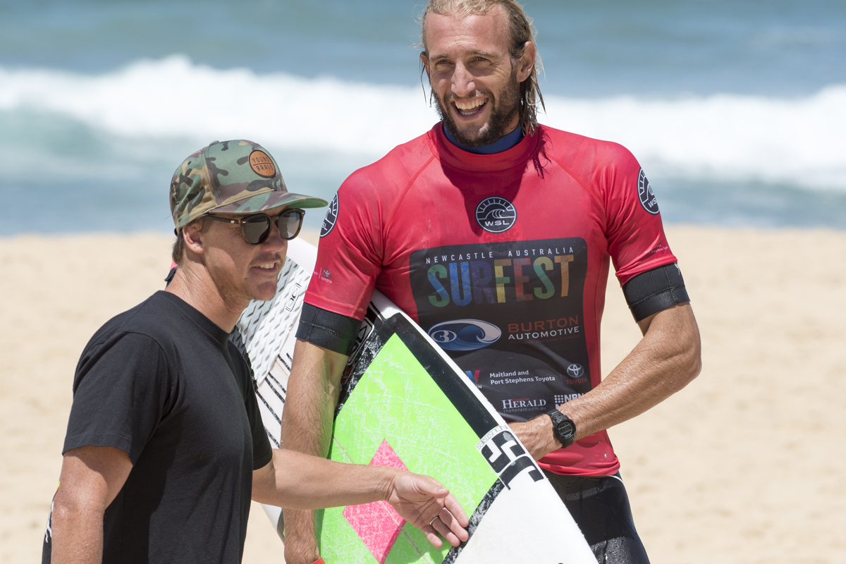 Owen Wright Made his return to competitve surfing at the Maitland and Port Stephens Toyota Pro at Merewether Beach and won his opening Round heat.: WSL/Bennett