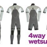 フルスーツからスプリングまで、一着で４通りの着こなしが可能な4WAYウエットスーツが登場。