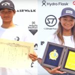 髙井汰朗と石井有沙 が級別タイトルを獲得。福島県いわき市四倉海岸で行われた第40回全日本級別サーフィン選手権