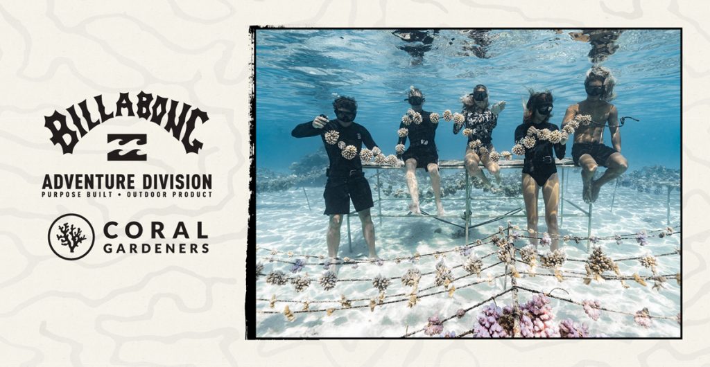 ビラボンがコーラル・ガーデナーズと提携し、サンゴ礁の再生をサポート