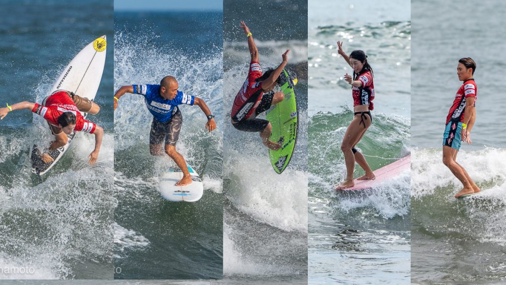 ショートボード男女ベスト4。ロングボード男子ベスト8、女子ベスト4