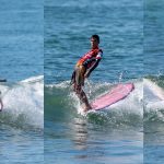 伊良湖の中学3年生、山口晴菜がエクセレントで初日を圧倒。ALL JAPAN CLIO MANSION CHIGASAKI LONGBOARD PRO大会初日