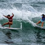 波乗りジャパンの中塩佳那と都筑有夢路はリパチャージR2を快勝。ISAワールドサーフィンゲームズ大会4日目
